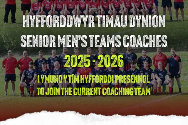 Recriwtio Hyfforddwyr Dynion 2025 2026