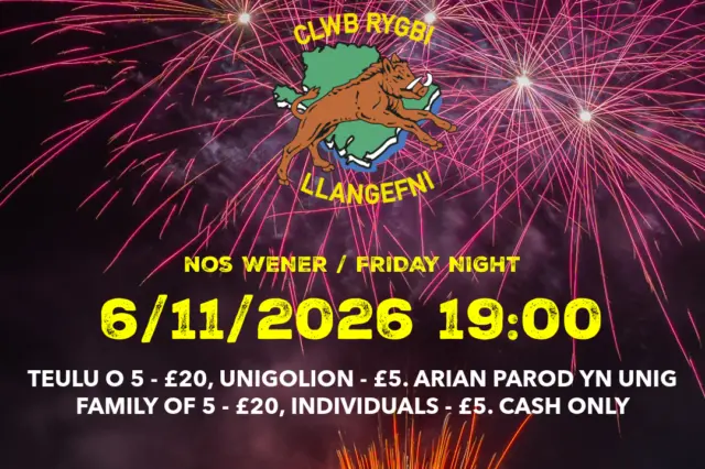 Noson Tân Gwyllt / Fireworks Night — 6 November 2026